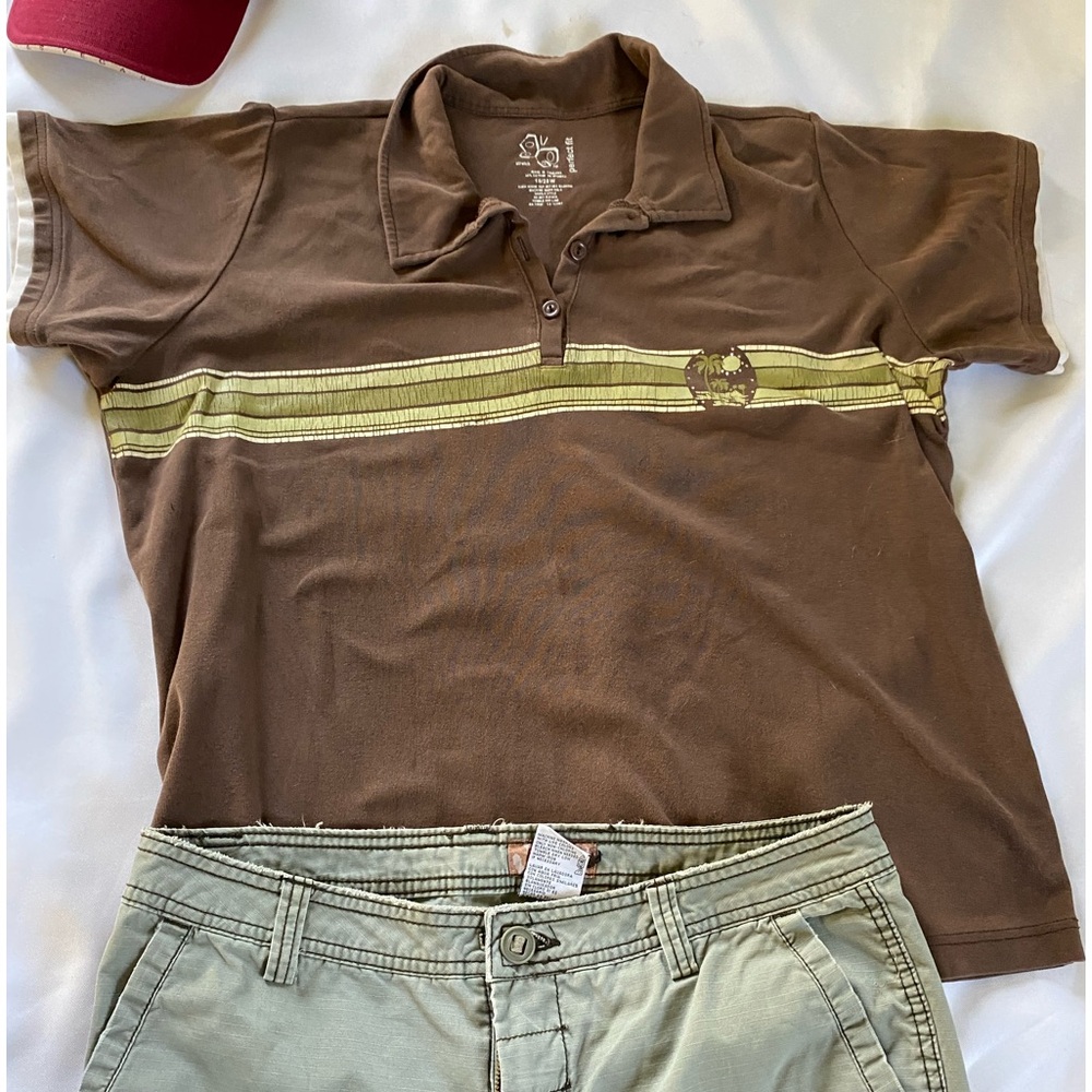 perfect fit brown polo shirt mens size 18/20